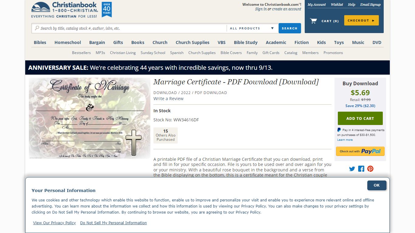 Marriage Certificate - PDF Download [Download] - Christianbook